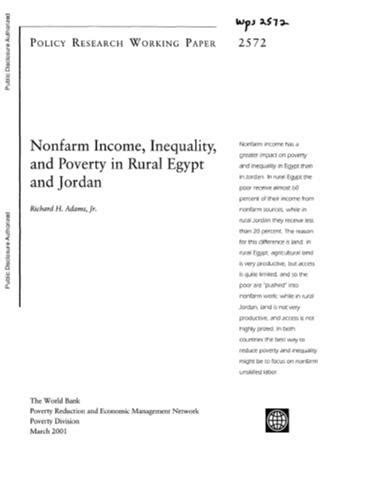 Book cover: Nonfarm income, inequality, and poverty in rural Egypt and Jordan